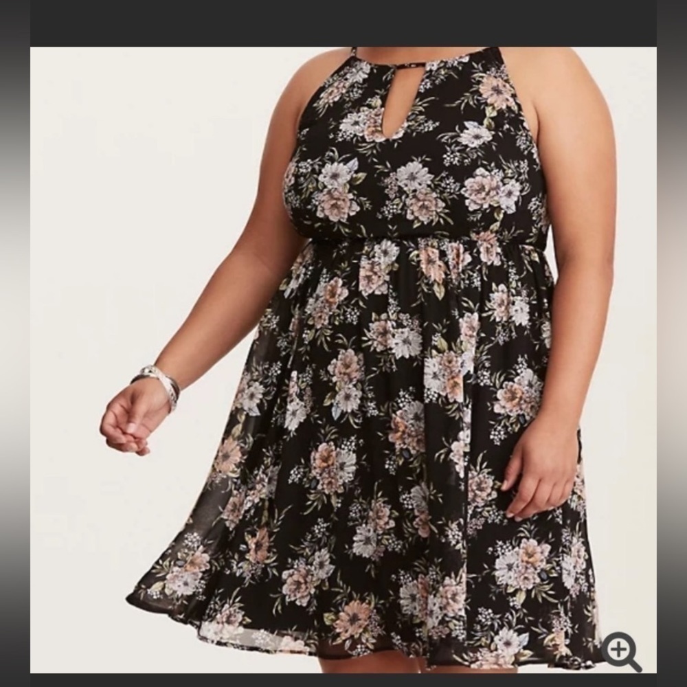 Torrid Floral Chiffon Midi Tank Dress 2